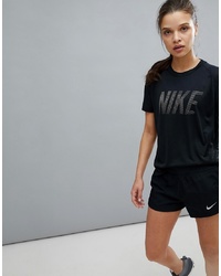 Nike Running Dry Miler Tee In Blackwhitereflect