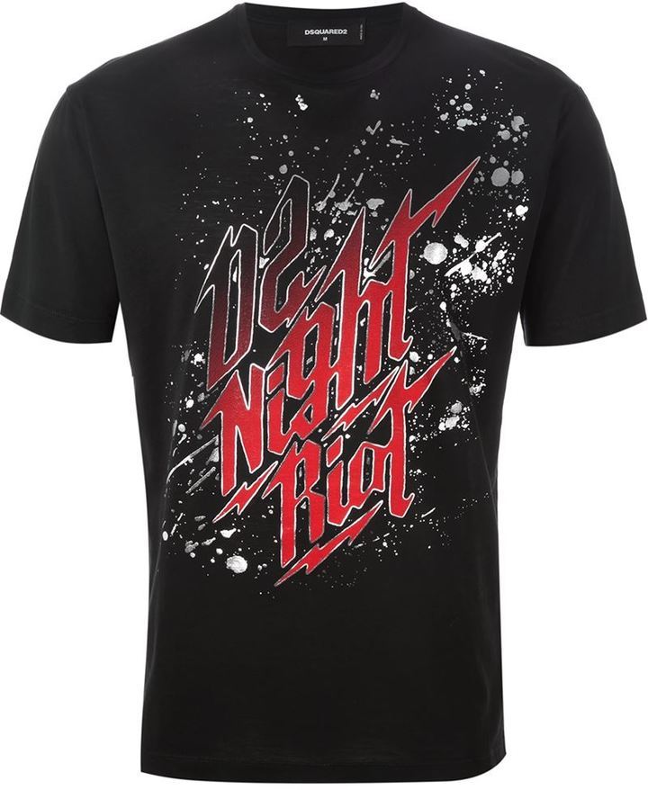 Reaktor Ged Parcel DSQUARED2 D2 Night Riot Printed T Shirt, $280 | farfetch.com | Lookastic