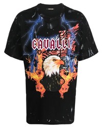 Roberto Cavalli Eagle Logo Print Cotton T Shirt