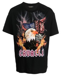 Roberto Cavalli Eagle Print Short Sleeve T Shirt