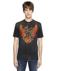 DSQUARED2 Eagle Printed Spotted Cotton T Shirt