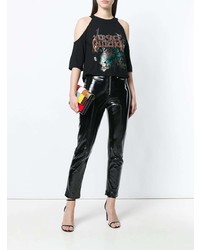 Versace Collection Embellished Cold Shoulder T Shirt