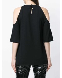 Versace Collection Embellished Cold Shoulder T Shirt