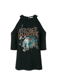 Versace Collection Embellished Cold Shoulder T Shirt