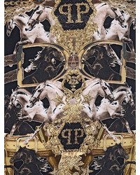 Philipp Plein Embellished Printed Cotton T Shirt