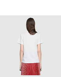 Gucci Embroidered Cotton T Shirt