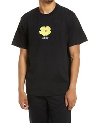Obey Embroidered Flower T Shirt
