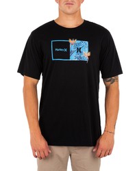 Hurley Everyday Washed Double Up Tropical Graphic Tee In Black At Nordstrom
