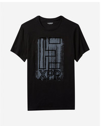 Express Expr Crew Neck Textured Graphic Tee