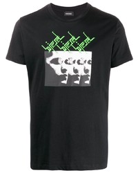 Diesel Face Graphic Print T Shirt
