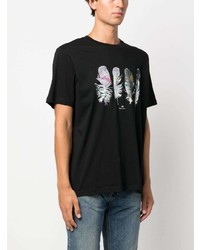 PS Paul Smith Feather Print Organic Cotton T Shirt