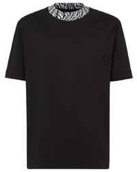 Fendi Ff Vertigo Contrast Collar T Shirt