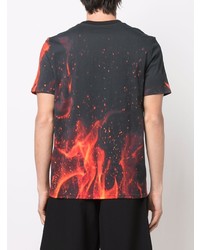 313 WORLDWIDE Flame Print Cotton T Shirt