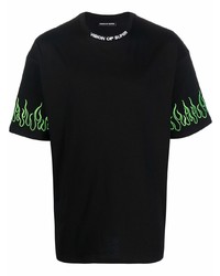 Vision Of Super Flame Print Short Sleeved T Shirt