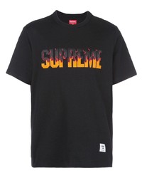 Supreme Flame Print T Shirt