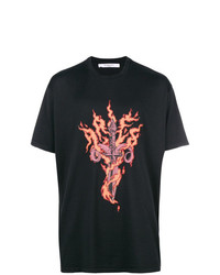 Givenchy Flaming Dagger Printed T Shirt