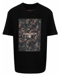 Emporio Armani Floral Eagle Print T Shirt