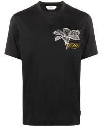 Z Zegna Floral Logo Cotton T Shirt