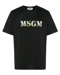 MSGM Floral Logo Short Sleeve T Shirt