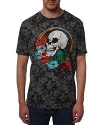 Robert Graham Floral Skull Embroidered Graphic Tee