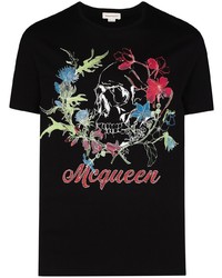 Alexander McQueen Floral Skull Print T Shirt