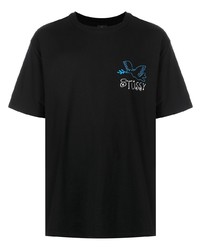 Stussy Flower Logo Print T Shirt