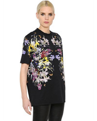 Givenchy Flowers Printed Cotton Jersey T Shirt