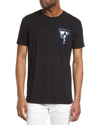 KARL LAGERFELD PARIS Foil Character Graphic Tee In Black At Nordstrom