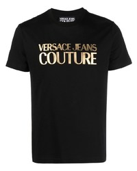 VERSACE JEANS COUTURE Foil Logo Print Cotton T Shirt