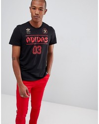 Adidas Skateboarding Football T Shirt In Black Br4955