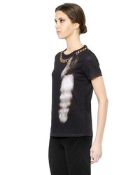 Alexander McQueen Fox Chain Printed Cotton T Shirt