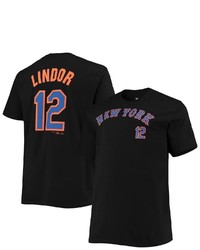 PROFILE Francisco Lindor Black New York Mets Big Tall Name Number T Shirt