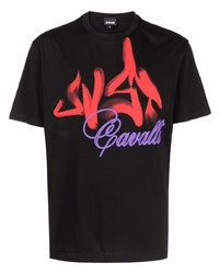 Just Cavalli Graffiti Logo Print T Shirt