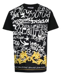 VERSACE JEANS COUTURE Graffiti Print Cotton T Shirt