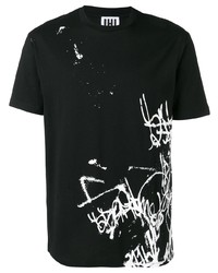Les Hommes Urban Graffiti Print T Shirt
