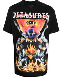 Pleasures Graphic Flame Print T Shirt