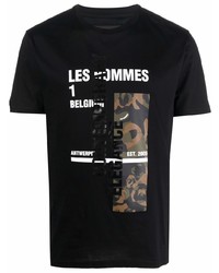 Les Hommes Graphic Logo Print Short Sleeve T Shirt