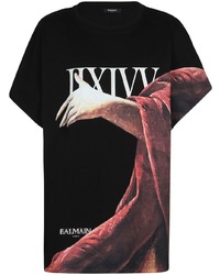 Balmain Graphic Print Cotton T Shirt
