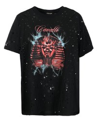 Roberto Cavalli Graphic Print Ripped T Shirt