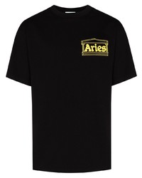 Aries Hands Off Logo Print T Shirt