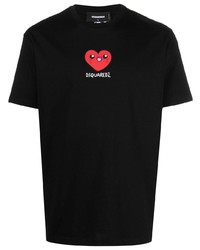 DSQUARED2 Heart Motif Logo Cotton T Shirt