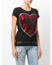 Philipp Plein Heart Print T Shirt