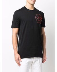 Philipp Plein Hexagon Logo Print Cotton T Shirt