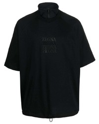 Zegna High Neck Logo Print T Shirt