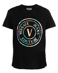 VERSACE JEANS COUTURE Holographic Logo Print T Shirt