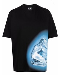 Diesel Ice Cube Motif Cotton T Shirt
