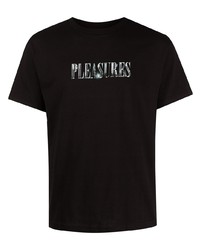 Pleasures Icy Logo Print Cotton T Shirt