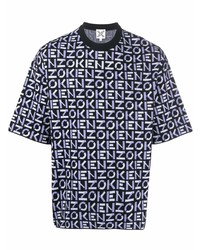 Kenzo Intarsia Knit Logo Short Sleeve Top