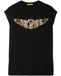 Versace Jeans Studded Printed Stretch Jersey T Shirt