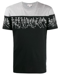 Alexander McQueen Jumping Skeletons Printed T Shirt
